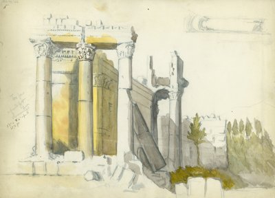 Temple of Jupiter, Baalbeck by Claude Conder